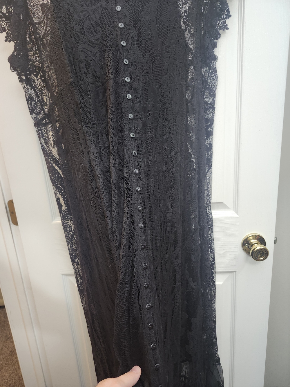 Torrid Black Lace Maxi Dress with Sheer Overlay, Torrid 3 = 3X, NWT - Picture 10 of 10